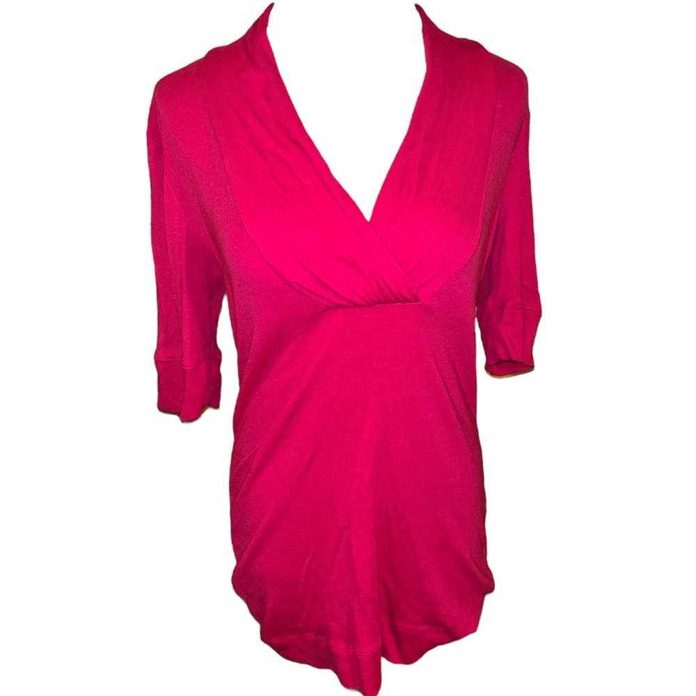 Express pink y2k V-Neck sweater T-shirt blouse size large - Picture 2 of 7